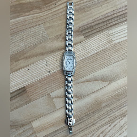 Citizen Eco-Drive Ladies Watch Silhouette Genuine Diamond, Pearl Dial Blue Hands - Picture 5 of 12